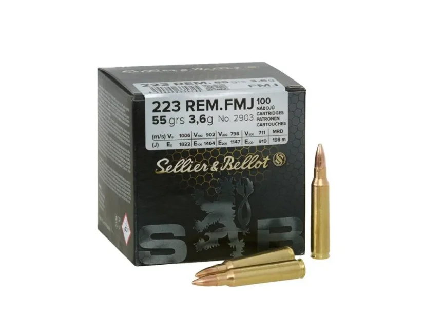 Náboj 223 Rem. FMJ 55gr 3,6g, 100ks