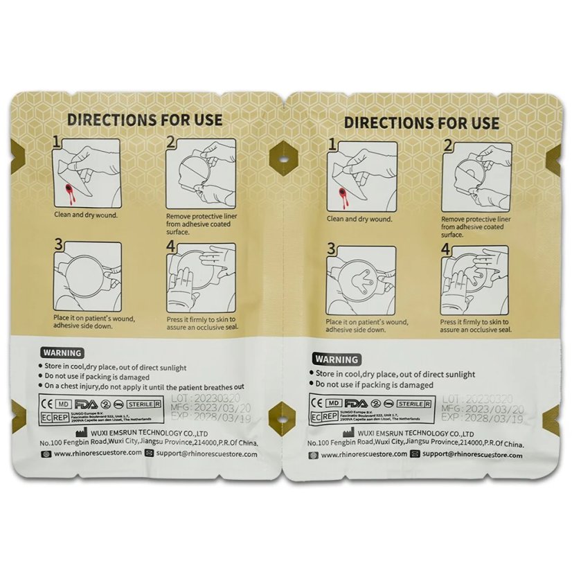 Krytí hrudníku - Chest Seal s ventilem - dvojbalení